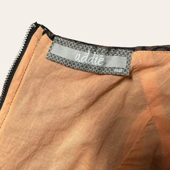 Addie|Fit & Flare Dress|Small|Brown Black|Knee Length|Sleeveless|Pleated|Cotton - Picture 14 of 15